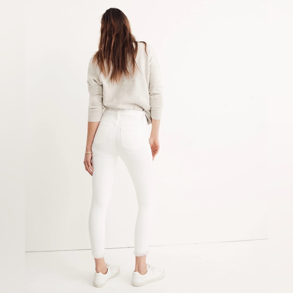 Madewell white skinny button fly